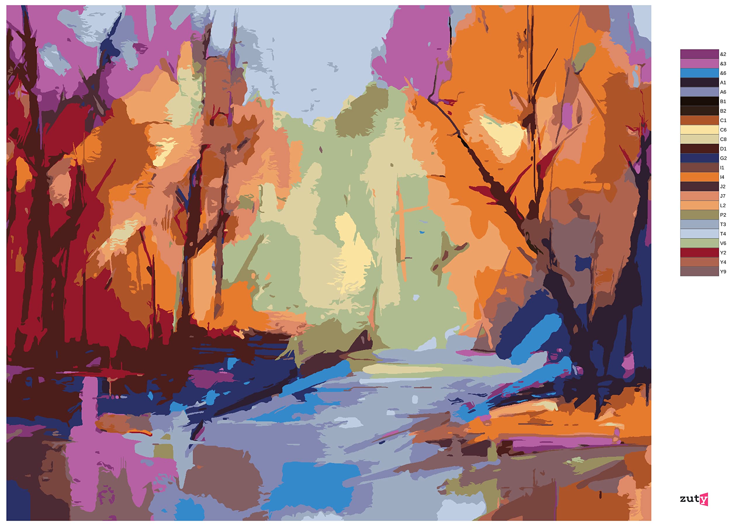 Malowanie według liczb - Odległość krajobrazu 80x100 cm bez blejtramy