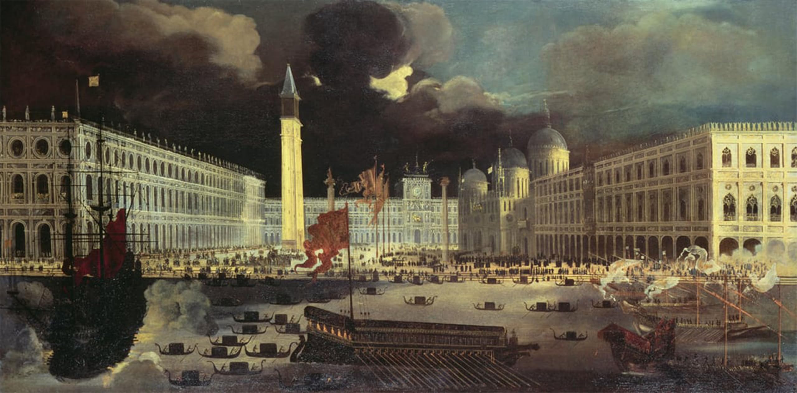 SERENDIPITP Retro Picture Poster Wall Art Pictures Painting an Imaginary View of San Marco From the Bacino on Ascension Day by Francois De Nome Wall Art Canvas Print for Wall Decor 60x90cm