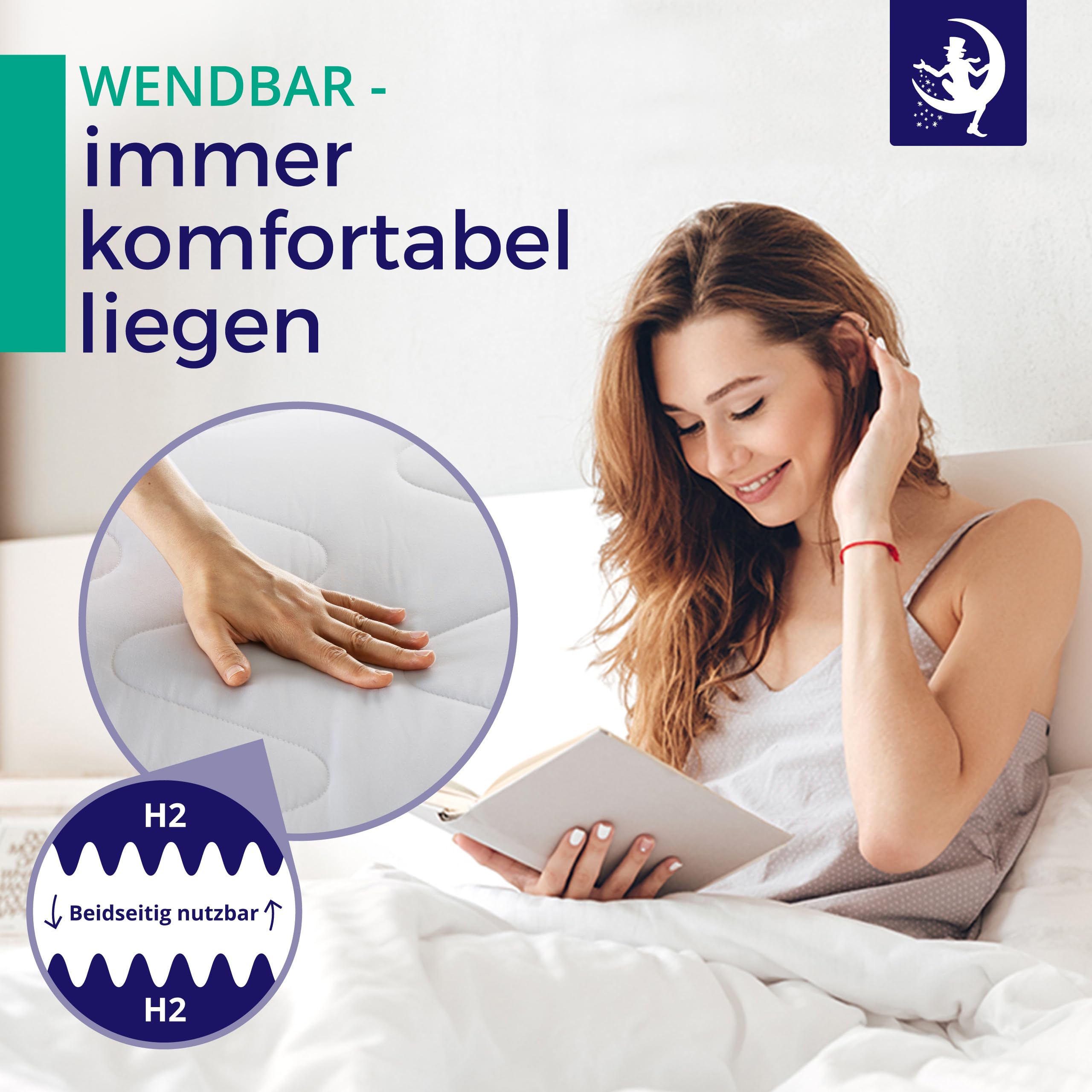 Mister Sandman Matratze 180x200, Höhe 24cm, Premium Federkernmatratze mit Taschenfedern, Matratze H3 H4, 7 Zonen, Taschenfederkernmatratze, Abnehmbarer und waschbarer Bezug, Allergikergeeignet