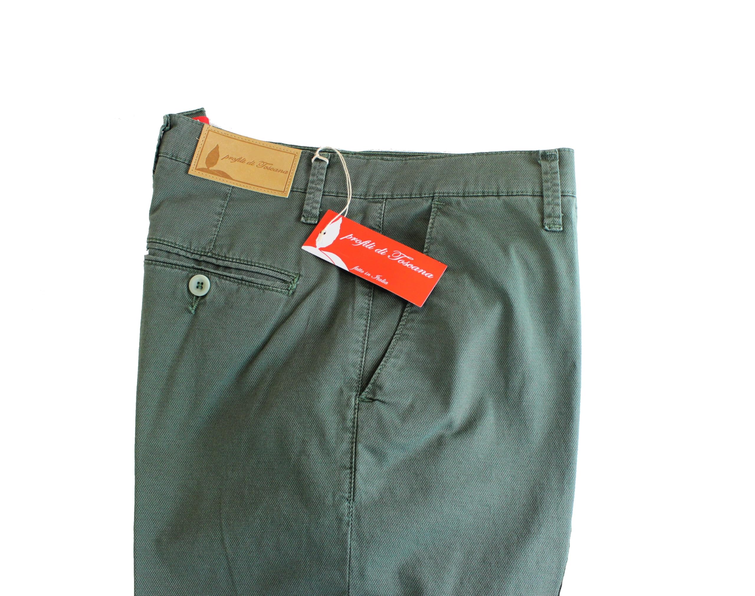Pantaloni Chino Uomo 97% Cotone, Tessuto Estivo Sono Eleganti e Elasticizzati, Gamba Dritta, Vita Regolare, 100% Made in Italy