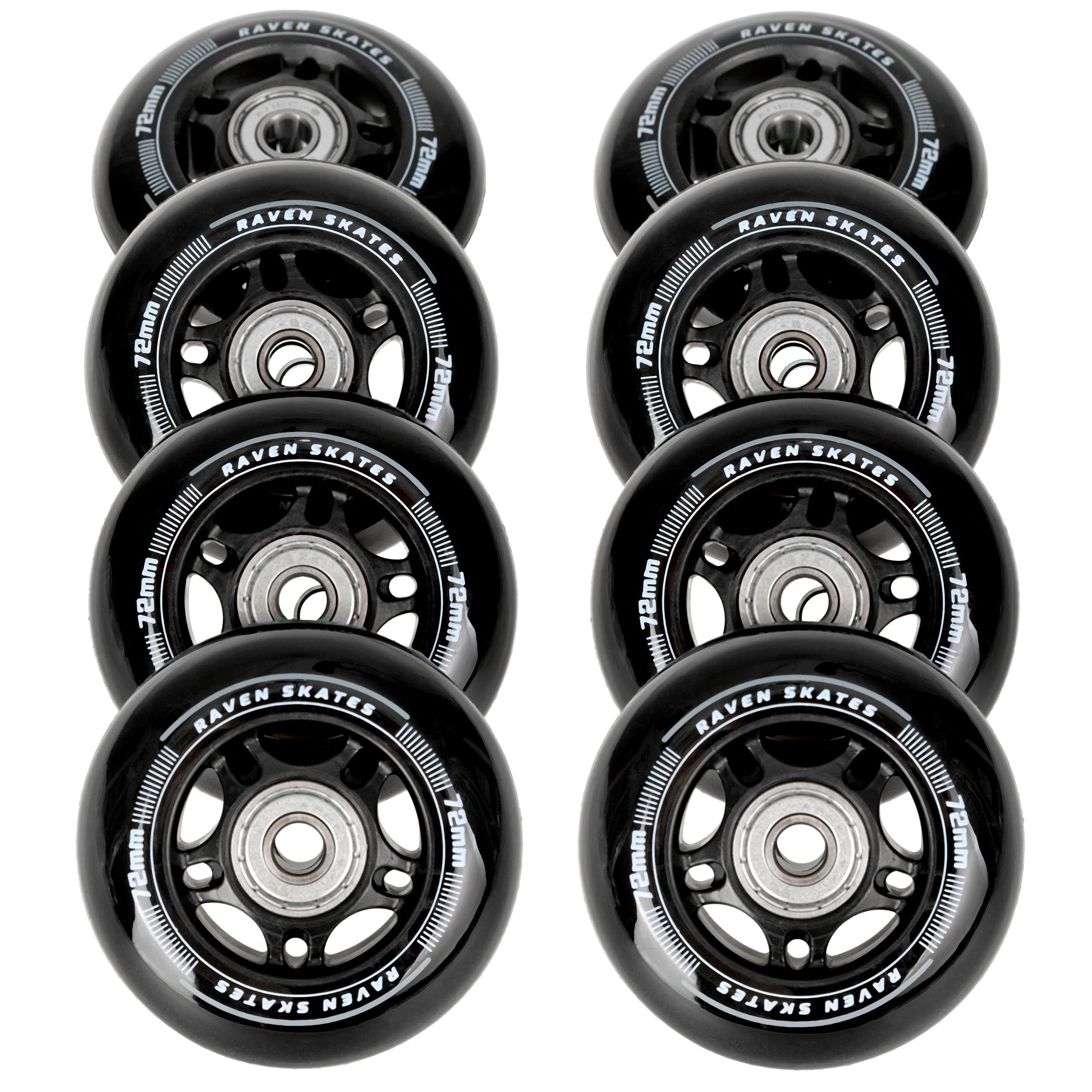 RAVEN Rollen Ersatzrollen für Inlineskates Oxen mit Kugellager Set 8 Stück