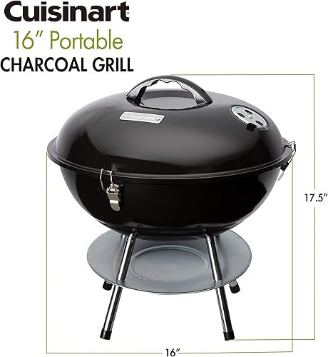 Miniatura 3 de Cuisinart CCG-216 Parrilla de carbón portátil, 16 pulgadas, color negro