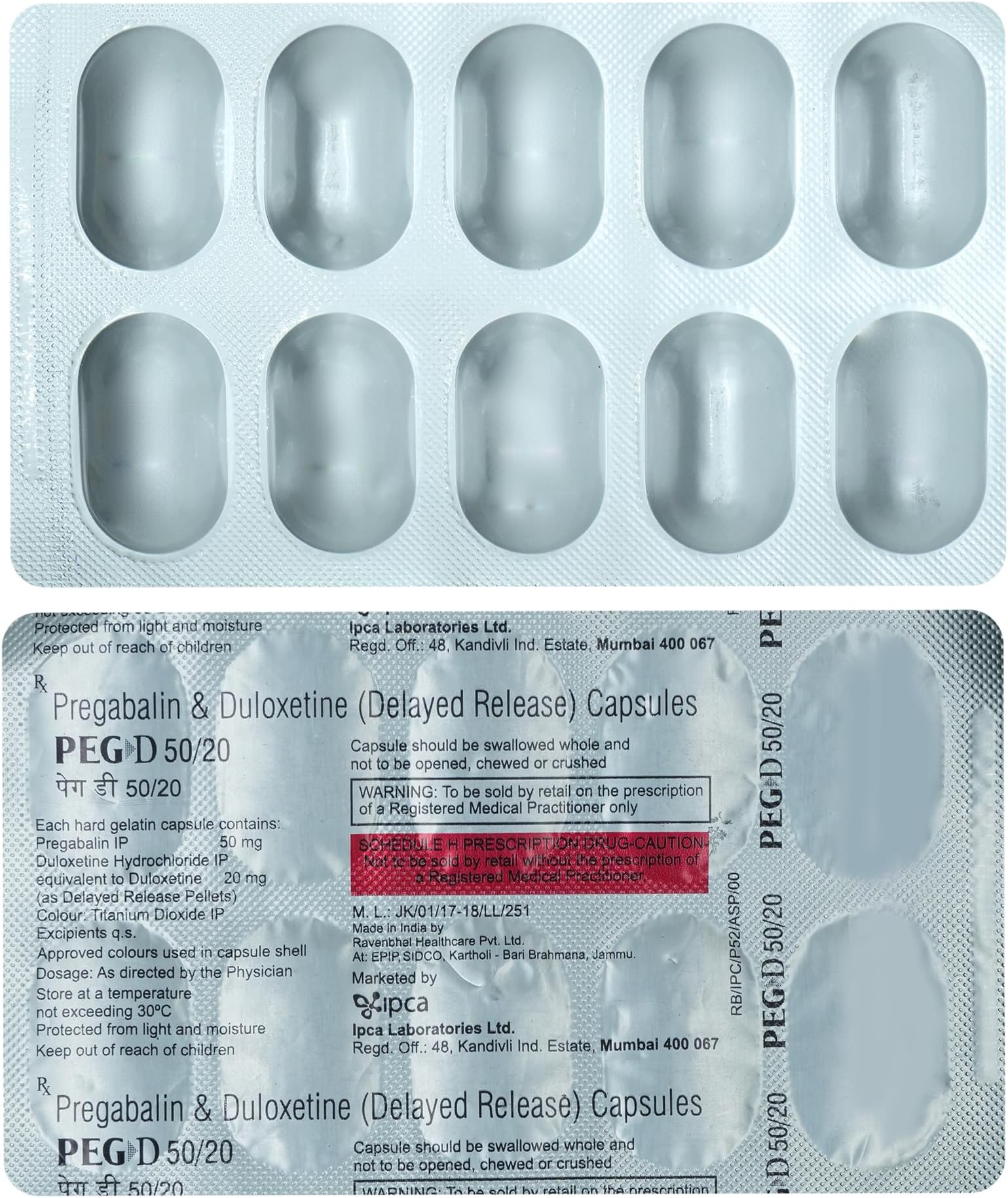 Peg D 50/20 - Strip of 10 Capsules