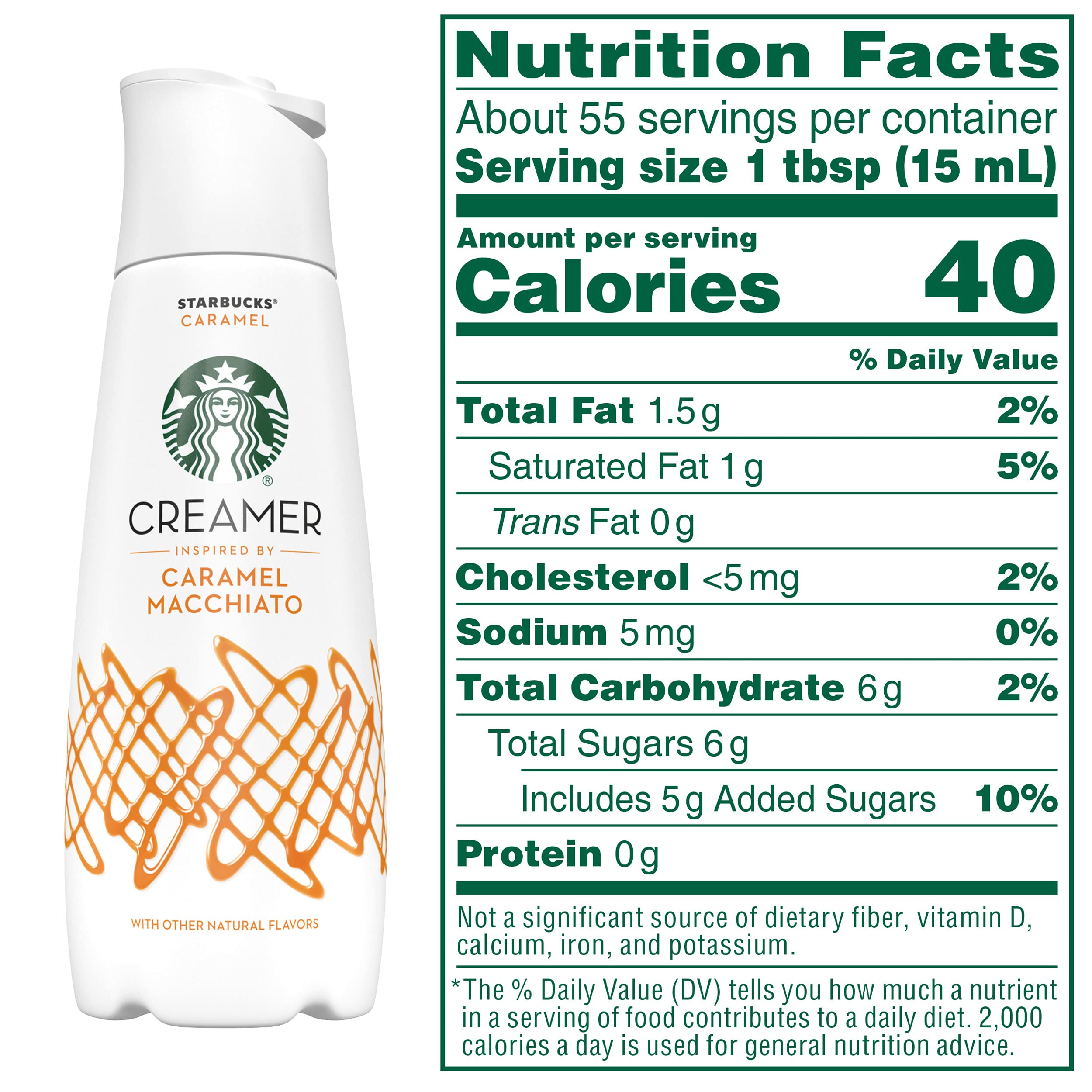 Starbucks Liquid Coffee Creamer, Caramel Flavored Creamer, 28 oz
