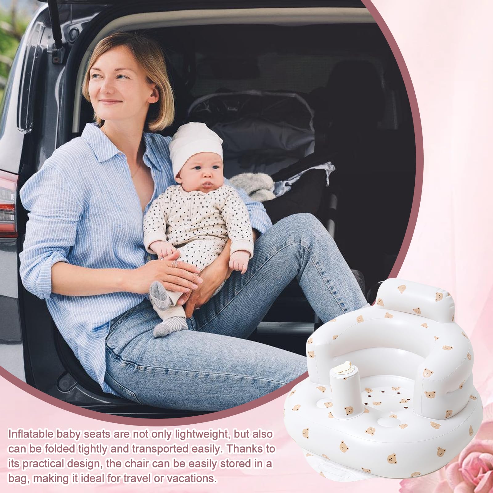 Chaise Gonflable Pour Bébé Stable Avec Pompe Intégrée Dans La Pompe Respirante Siège Bébé Pour Bébés 3-36 Mois - Puériculture & Eveil Bébé