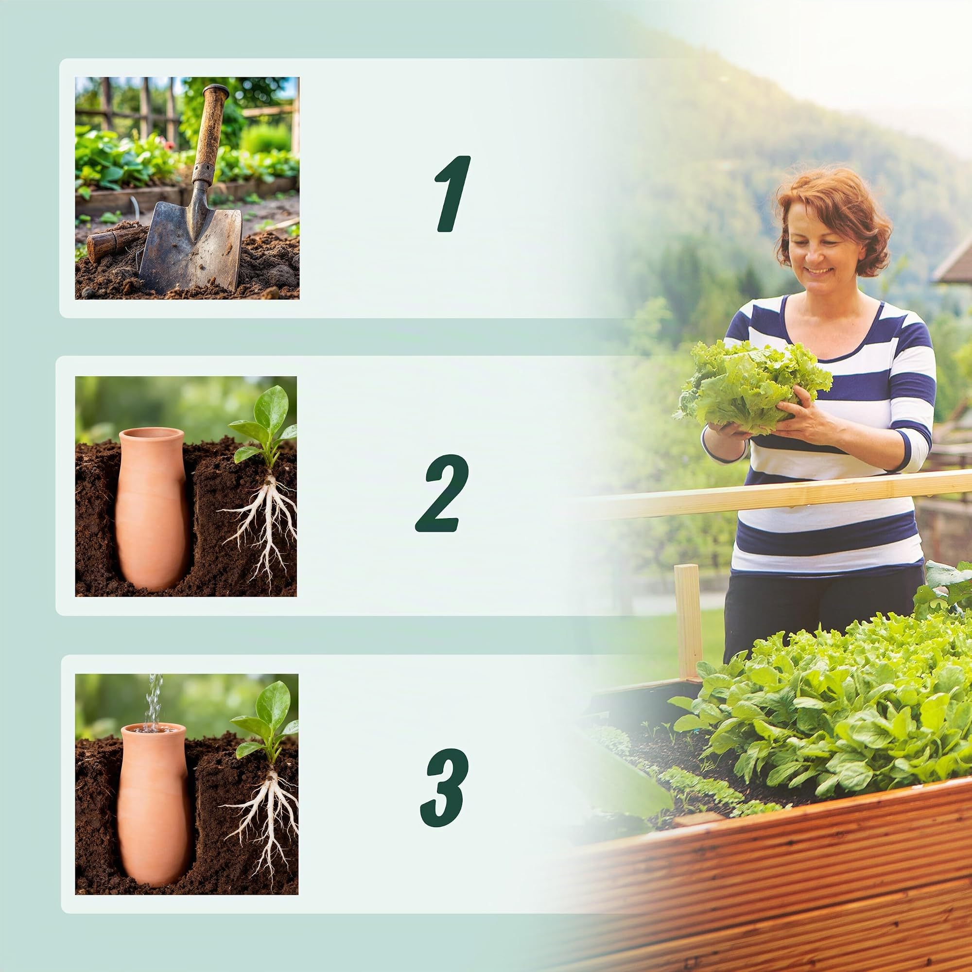 Relaxdays Ollas, Lot de 2, 1,4 l, Terre Cuite, arrosage racinaire, Potager surélevé et Serre