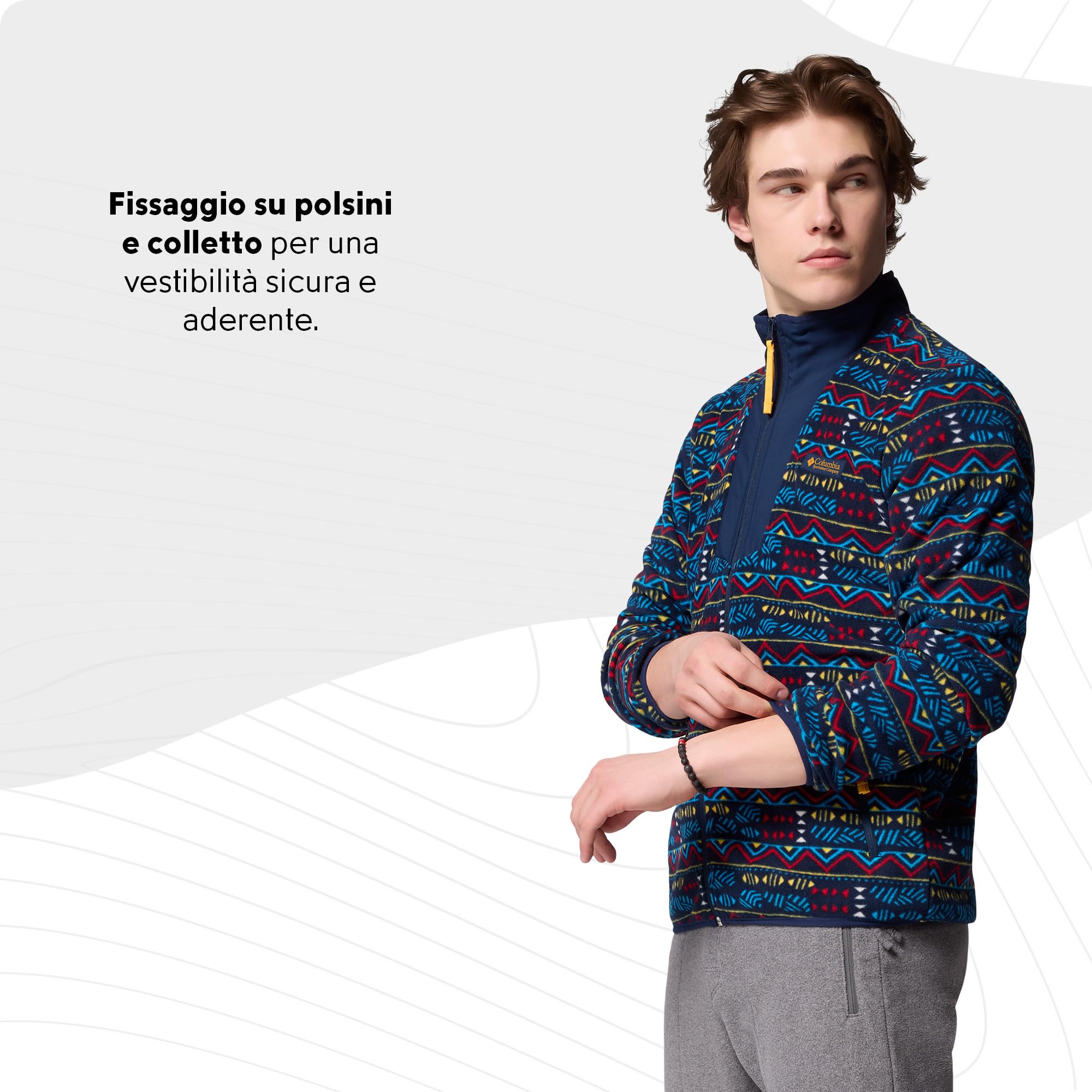 Columbia Sequoia Grove™ Printed Full Zip Giacca in pile con zip intera Uomo (Pacco da 1)