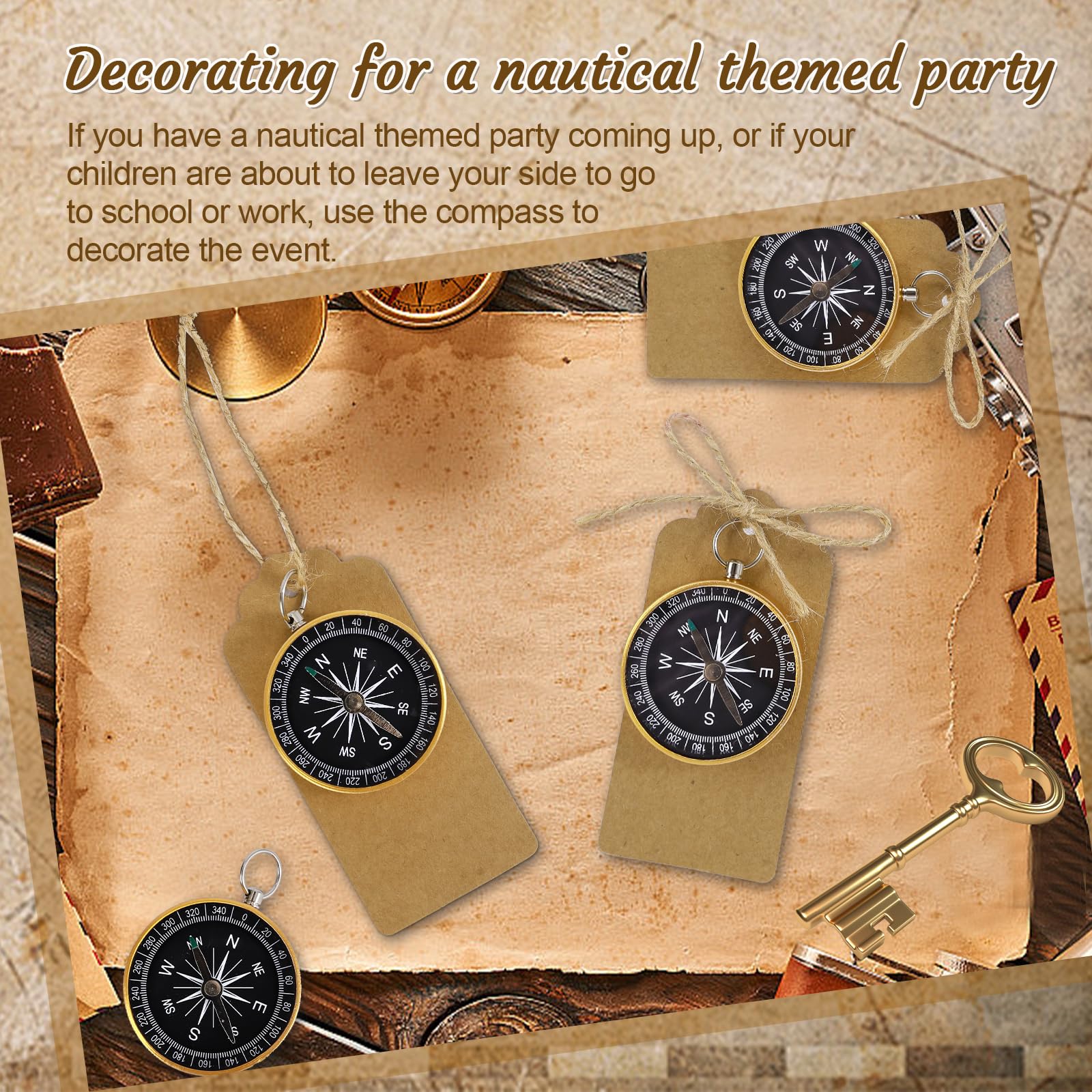 Bomboniere di alta qualità a tema creativo per gli ospiti con etichette in carta kraft e spago di iuta, decorazioni per feste a tema viaggi, decorazioni nautiche natalizie