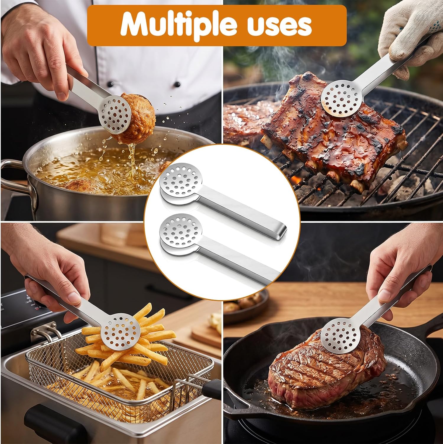2 Pack Tea Bag Squeezer Stainless Steel Tea Tongs
