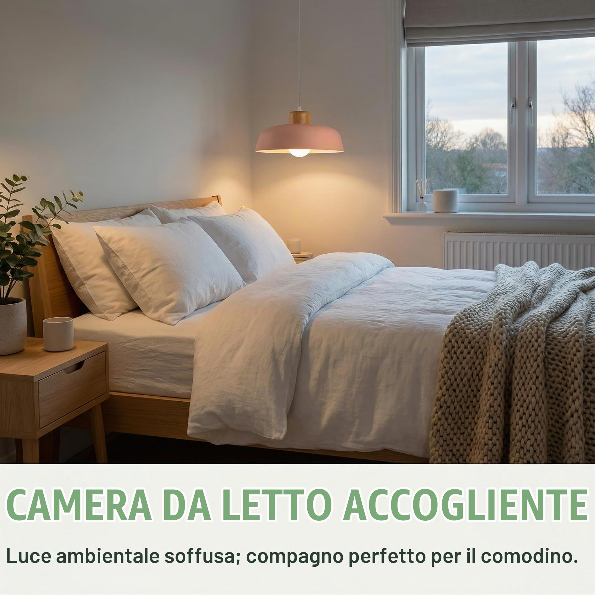 30cm Lampadario Rotondo Moderno in Metallo & Legno, Lampada a Sospensione Semplice E27 per Soggiorno Cucina Camera da Letto (Rosa)