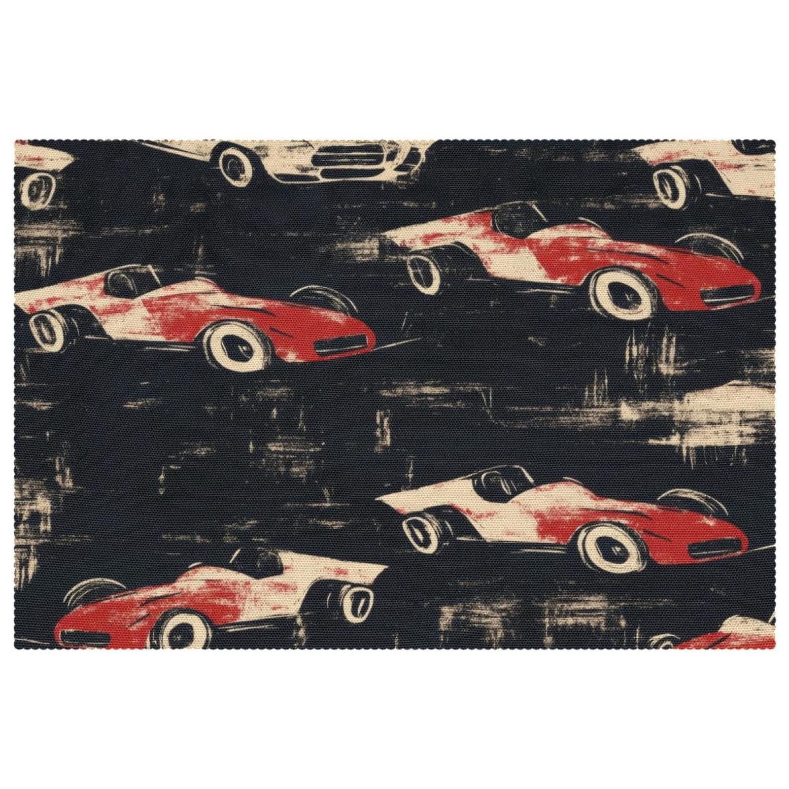 Set de table rouge résistant à la chaleur en forme de voiture sport