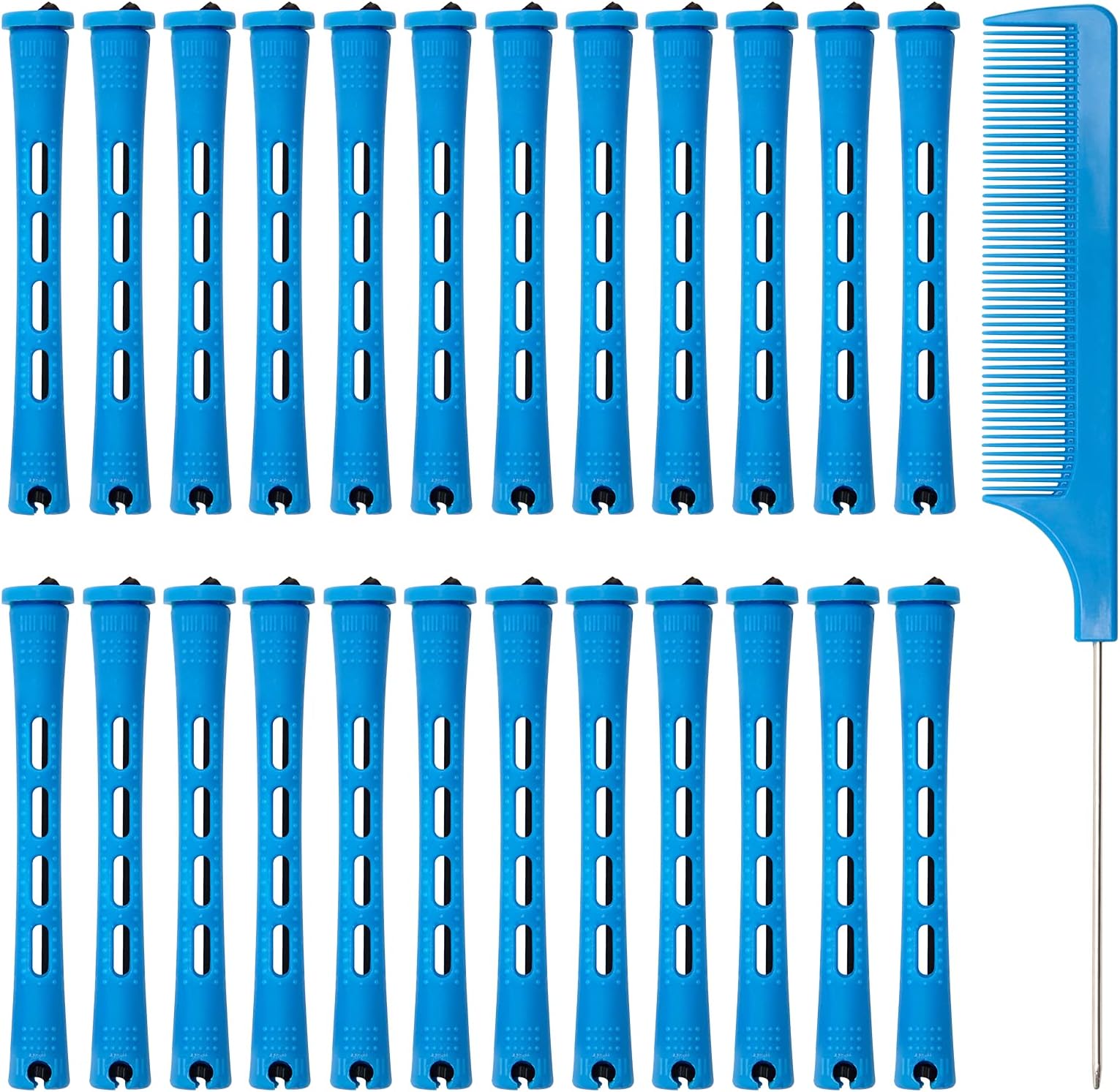 Amazon.com : 100pcs Hair Curling Rods Set - Plastic Cold Wave Rollers ...