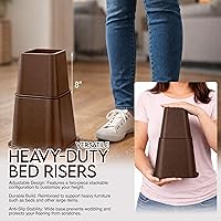 Vista 3 de Utopia Bedding Elevadores Ajustables para Muebles de Cama - Elevación en Alturas de 3, 5 u 8 Pulgadas Elevadores de Servicio Pesado para Camas