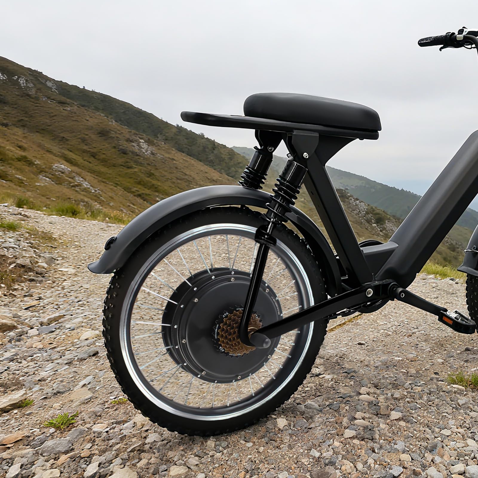 Kit de conversion pour vélo électrique - 1000 W - 48 V - 20" - Couple 40 Nm - Écran LED à 3 vitesses - Contrôleur 30 A - 43 km/h à vide - Frein à disque / frein en V - Idéal pour la montagne, le