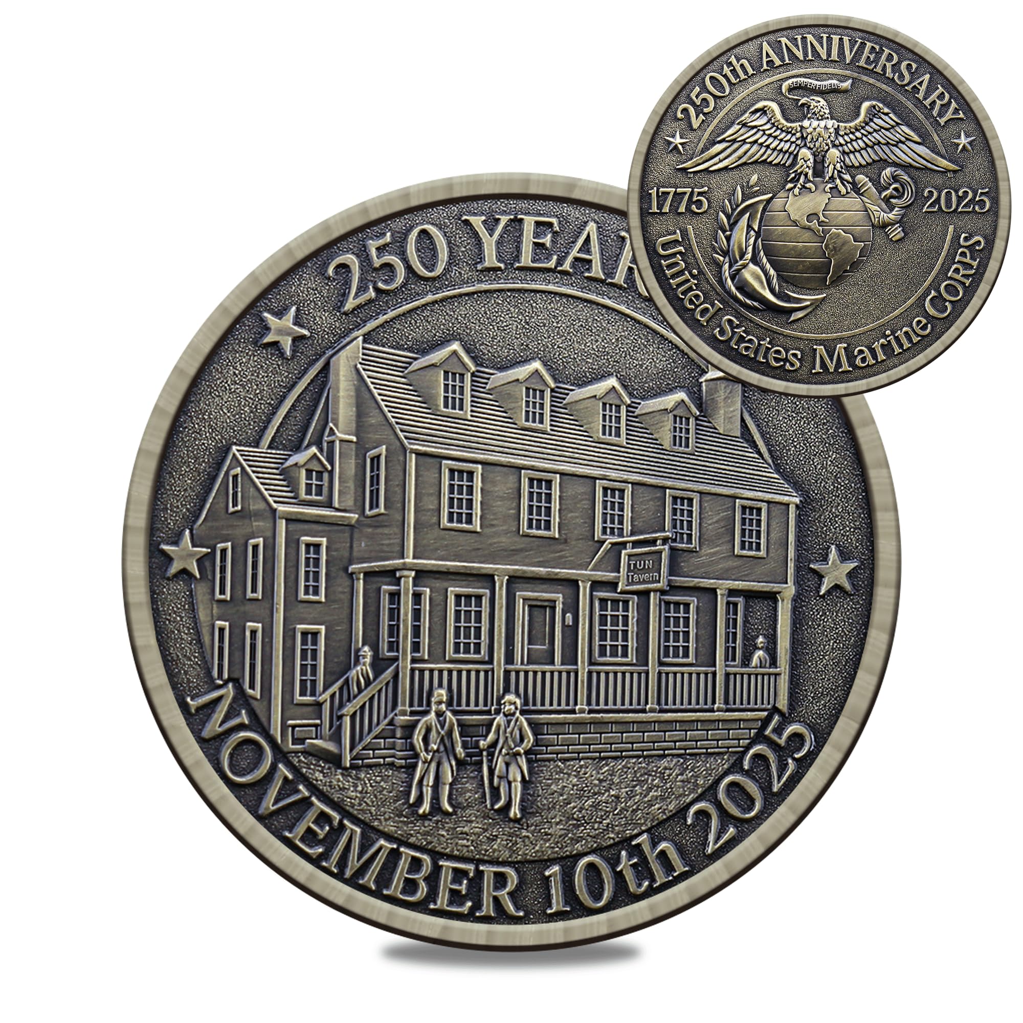 Marine Corps 250th Anniversary Challenge Coin – USMC Military Commemorative Coin – Marine Corps Birthday Gift - Limited Edition Collectible for Marines & Military Enthusiasts((Retro-1Pcs))