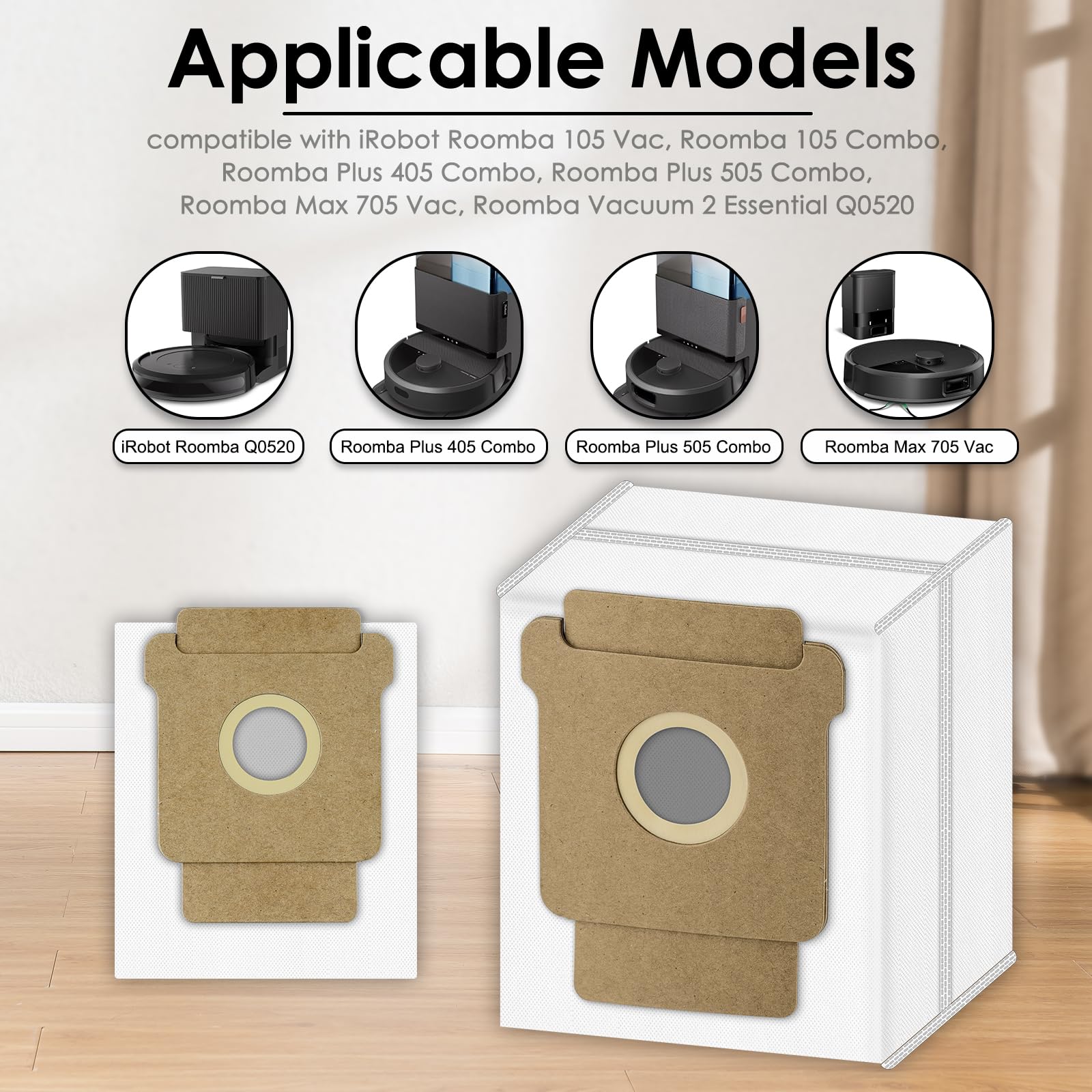 Amazon.co.jp: (6個) Roomba 105 Vac ダストバッグ iRobot Roomba 105