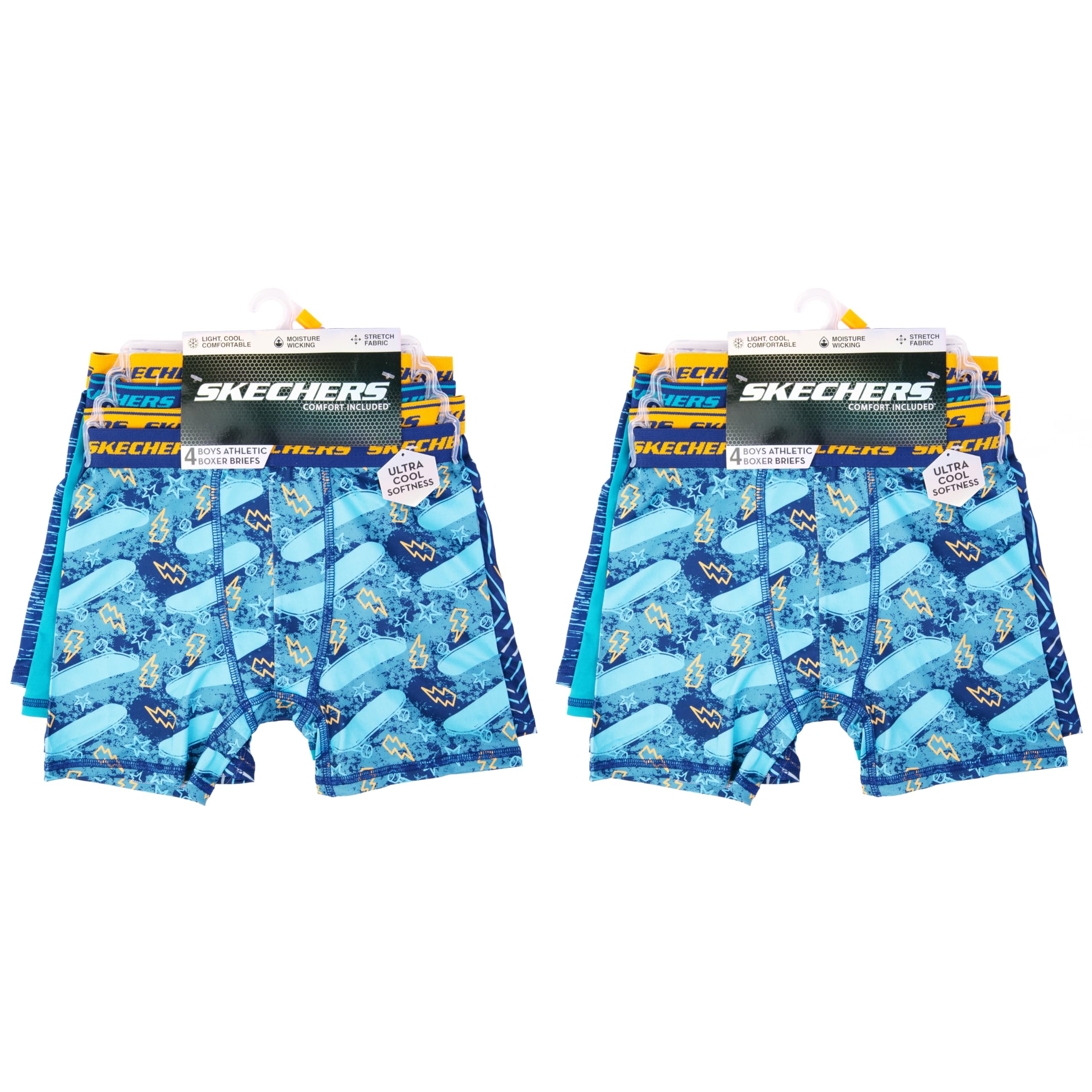 Skechers Boxer Corti (Pacco da 8) Bambini e Ragazzi