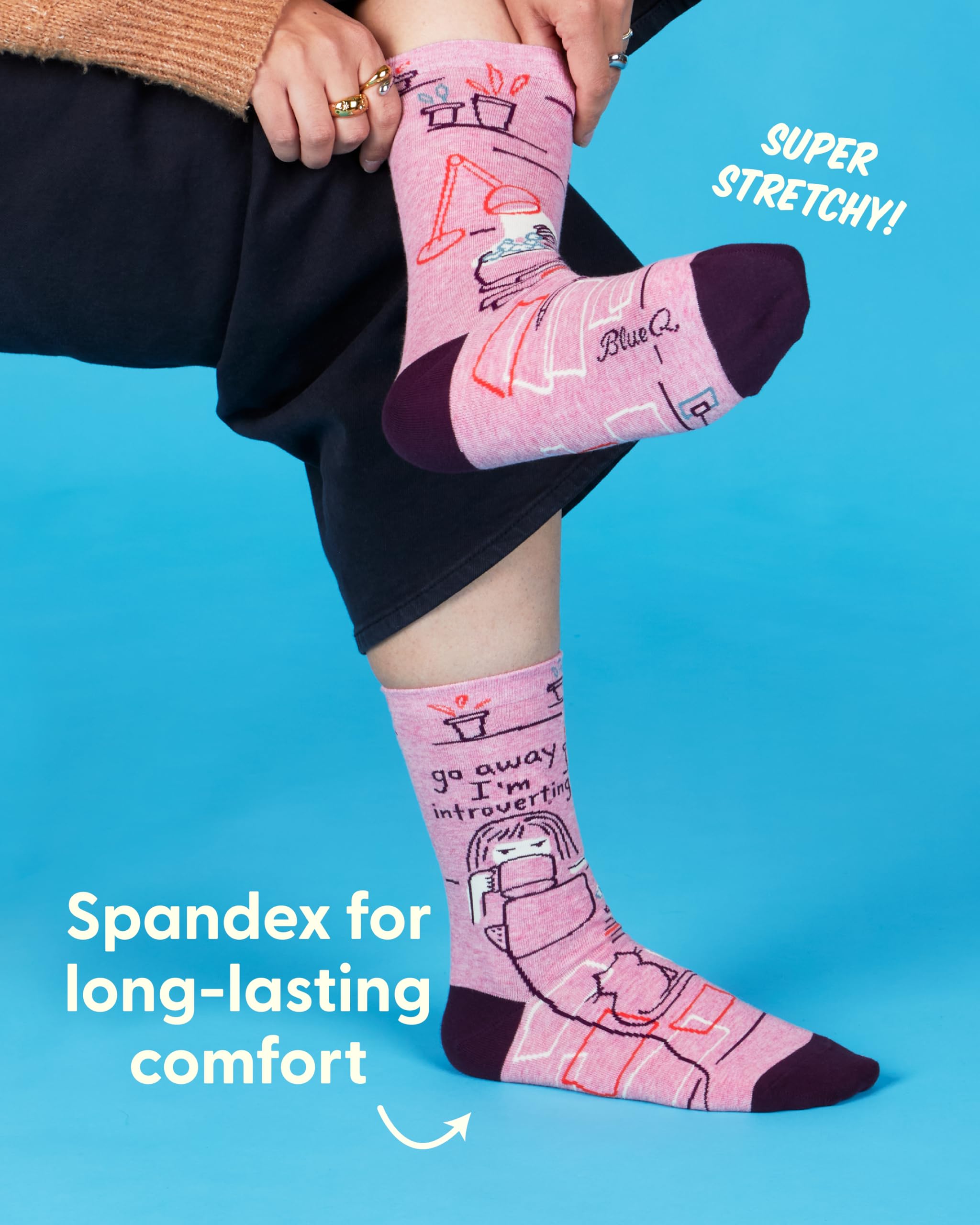 Blue Q - Calcetines - para Mujer: Go Away Introverting