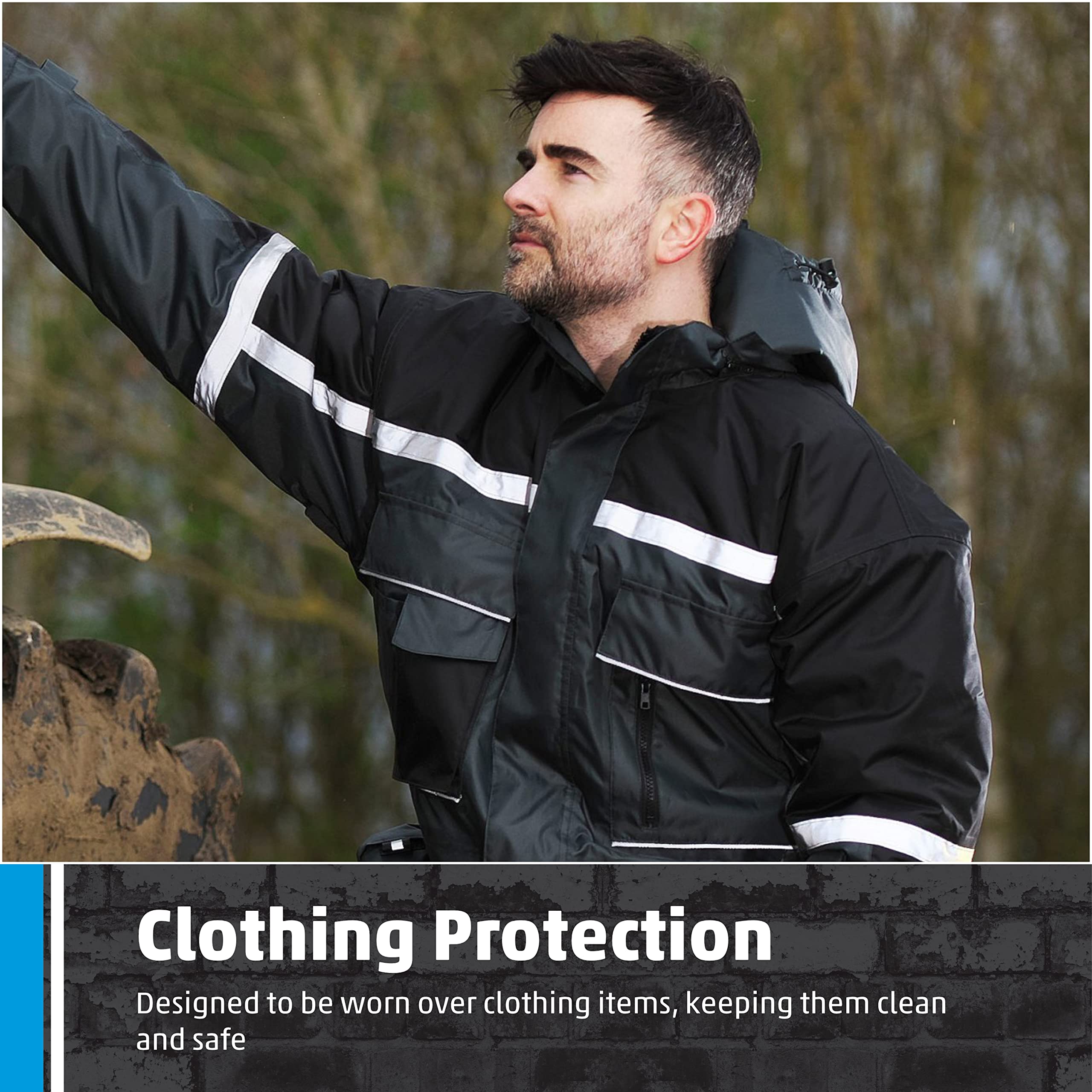 Fort Orwell Coverall - Grey Waterproof Overalls - Men's Adult Rain Suit - Outdoor Activities