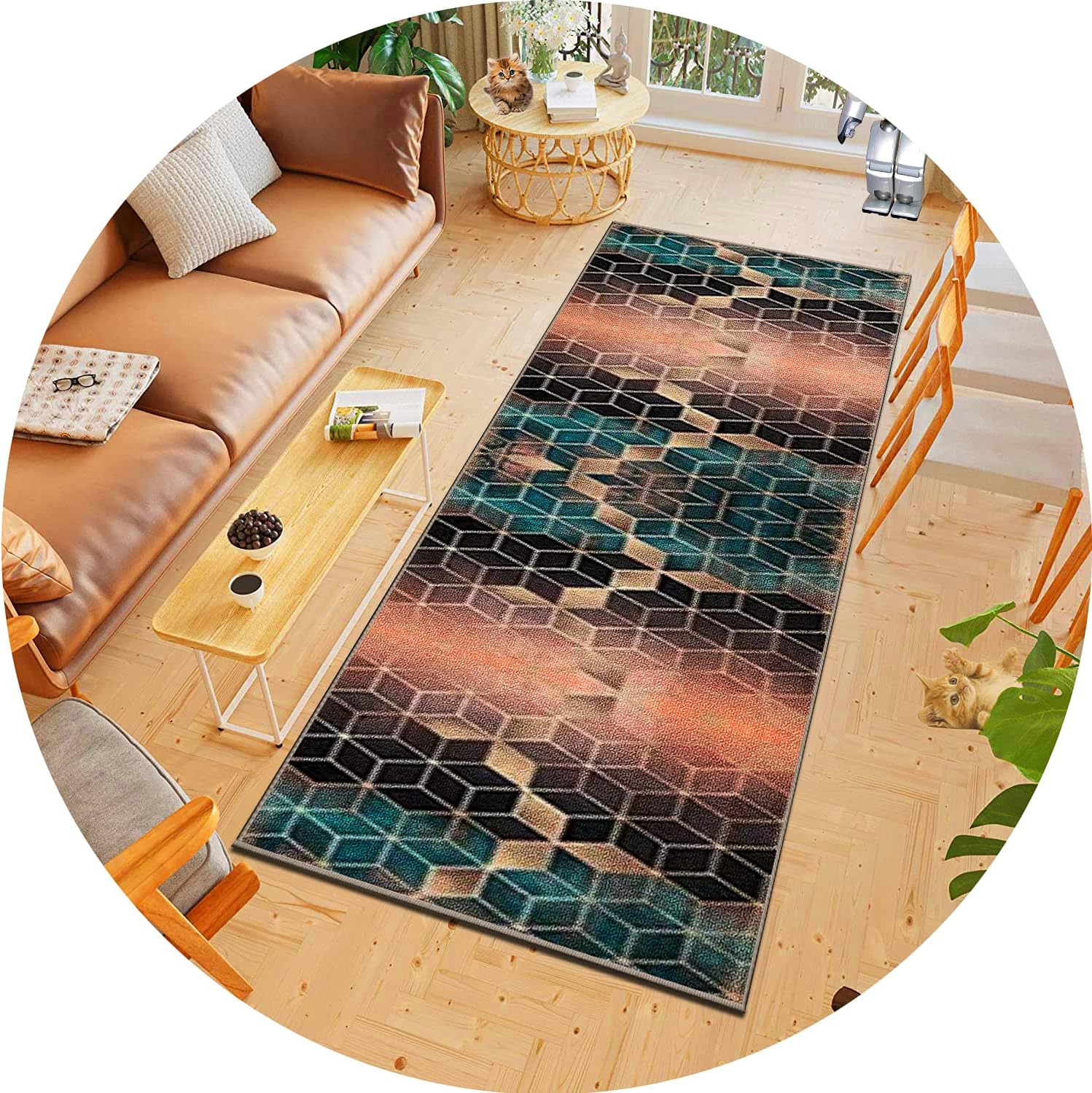 Bedroom Rug 39.3x172.9inch Upgraded Thick Runner Rugs