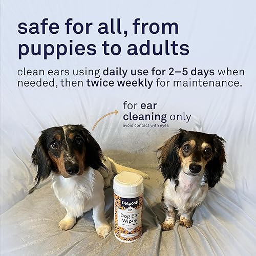 Miniatura 5 de Petpost  Toallitas limpiadoras de orejas grandes para perros - 60 almohadillas de algodón ultra suaves XL en solución de aloe de aceite de coco -