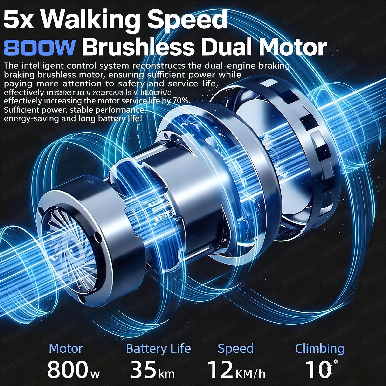 Elektrischer Flachwagen, robuster motorisierter Wagen mit 300 kg Maximalbelastung, 800 W Motor, 48 V 15,6 Ah Akku, 32 km Reichweite, 0–5 km/h Steigungsgeschwindigkeit, geräuscharm, ideal für