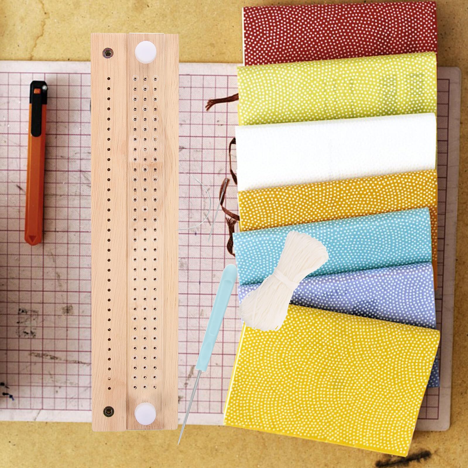 Healeved Kit di Rilegatura Libri Fai da Te Strumento di Perforazione Regolabile Aghi da Cucito e Spilli per Rilegatura Manuale di Diari e Quaderni Forniture per Artigianato Carta