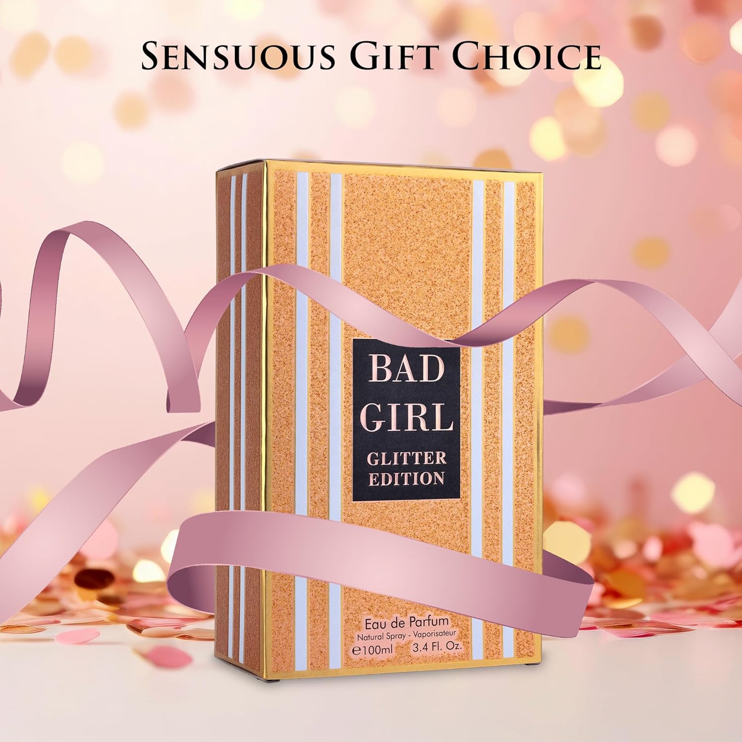 Bad Girl Glitter Edition - Oriental Floral Fragrance For Women - Top Notes of Almond, Coffee, Bergamot & Lemon - Base Scent of Tonka Bean, Cacao, Vanilla, Cashmere & Cinnamon - Elegant 100ml Bottle - Image 7