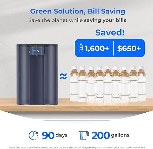 Vista 32 de Waterdrop Gran dispensador de filtro de agua eléctrico de 27 tazas, sistema instantáneo recargable de 200 galones, certificado NSF/ANSI Blanco