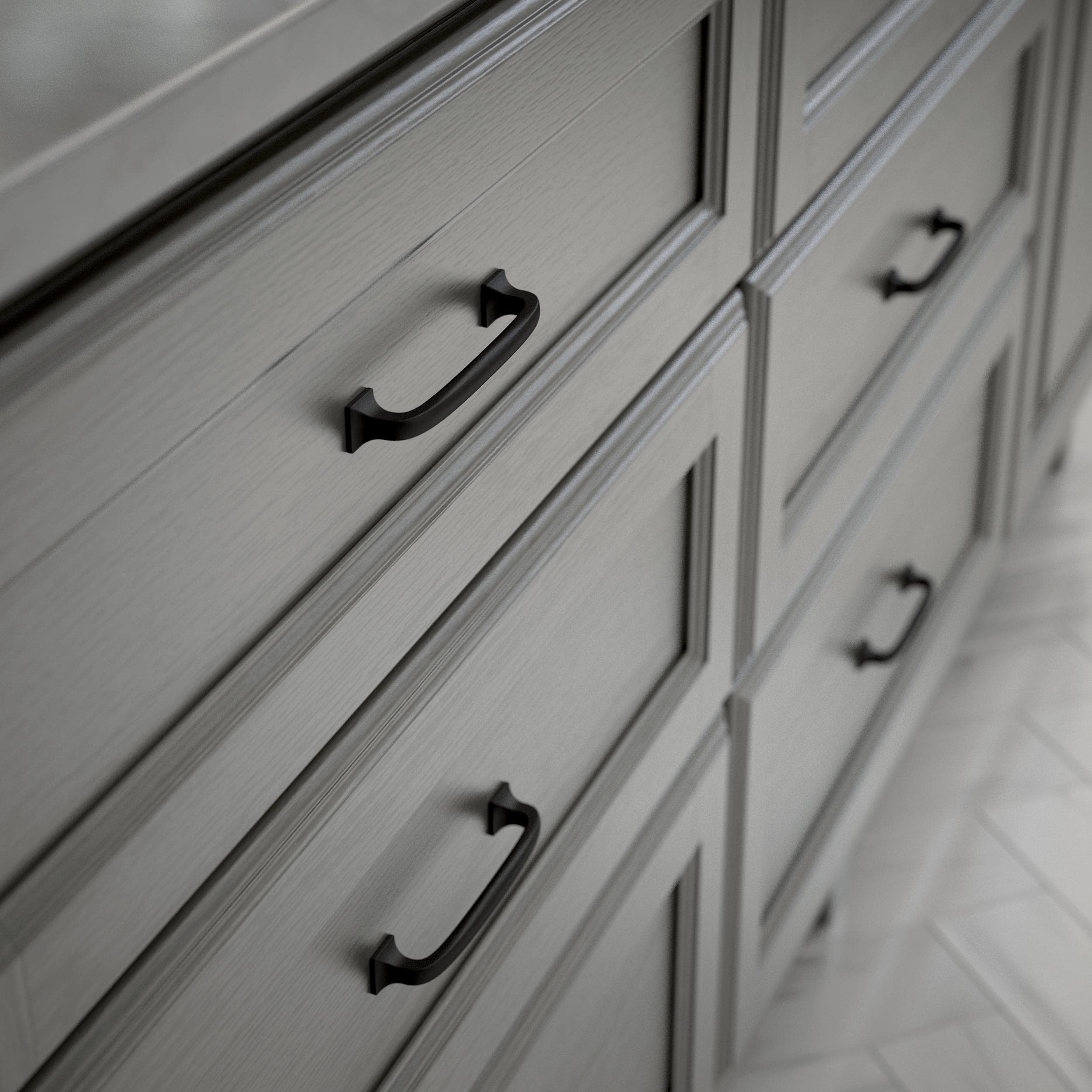 Franklin Brass P29613K-FB-B Lombard Cabinet Drawer Handle 4" (102mm), Black, 5-Pack - Image 3