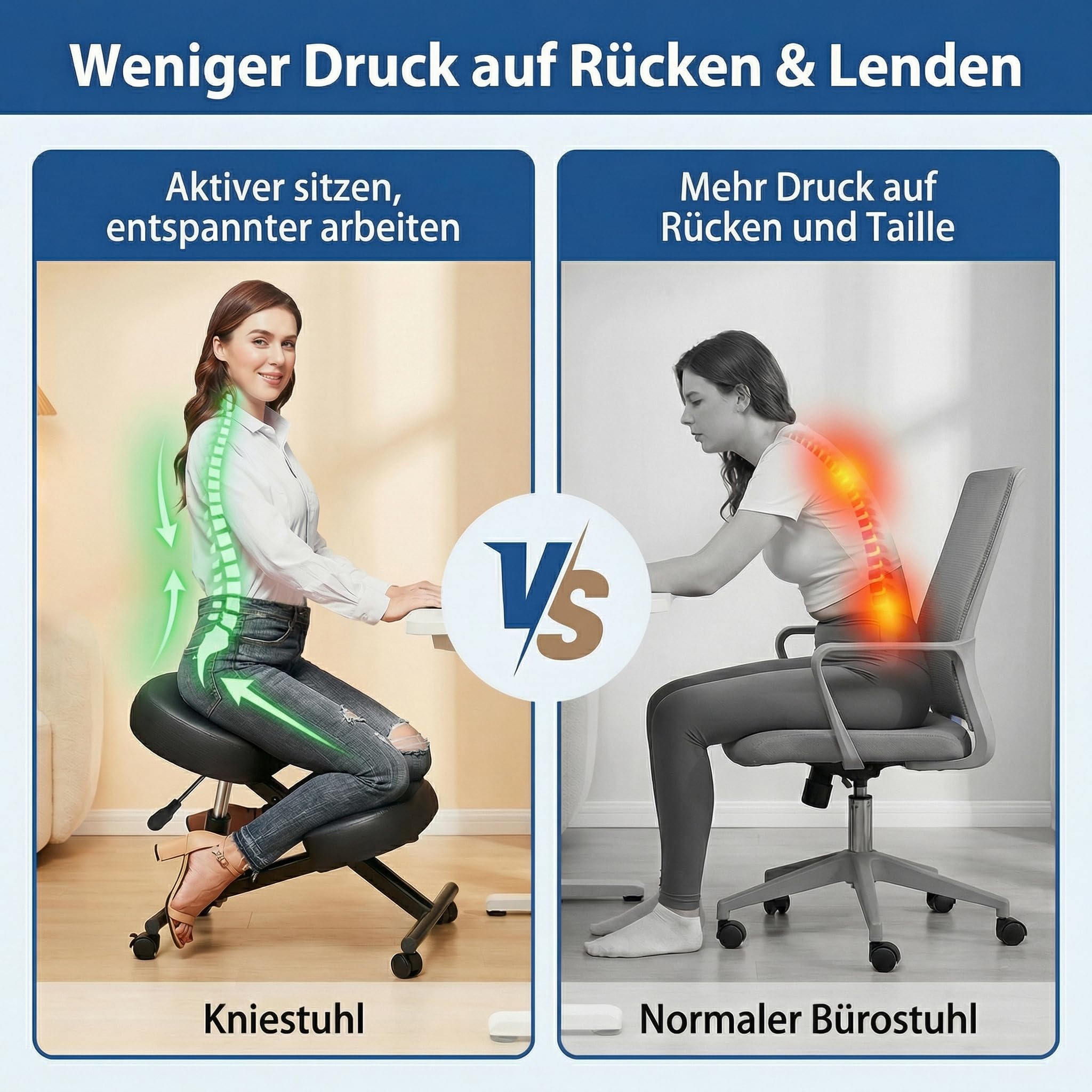 Himimi Ergonomischer Kniestuhl, höhenverstellbar