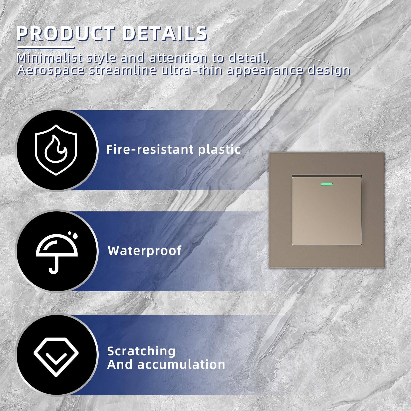 Interruttore Campanello Porta YdseozOA - Pulsante Impermeabile, Per Casa E Hotel, Design Moderno - Foto 4