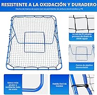 Vista 7 de Red de rebote de lanzamiento de béisbol, objetivo de bateo de 9 hoyos, redes de entrenamiento de softbol con zona de ataque, 2 redes