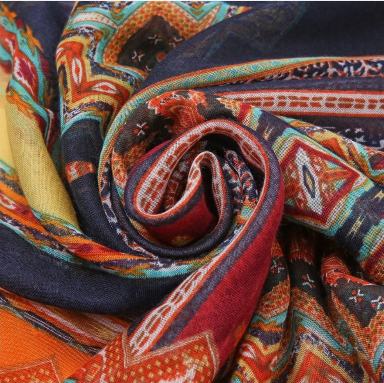 Bufanda Chal Bufanda Boho Para Mujer Bufanda Ligera Con Estampado Floral Otoño Invierno Mantón Con Flecos Suave y Cálida
