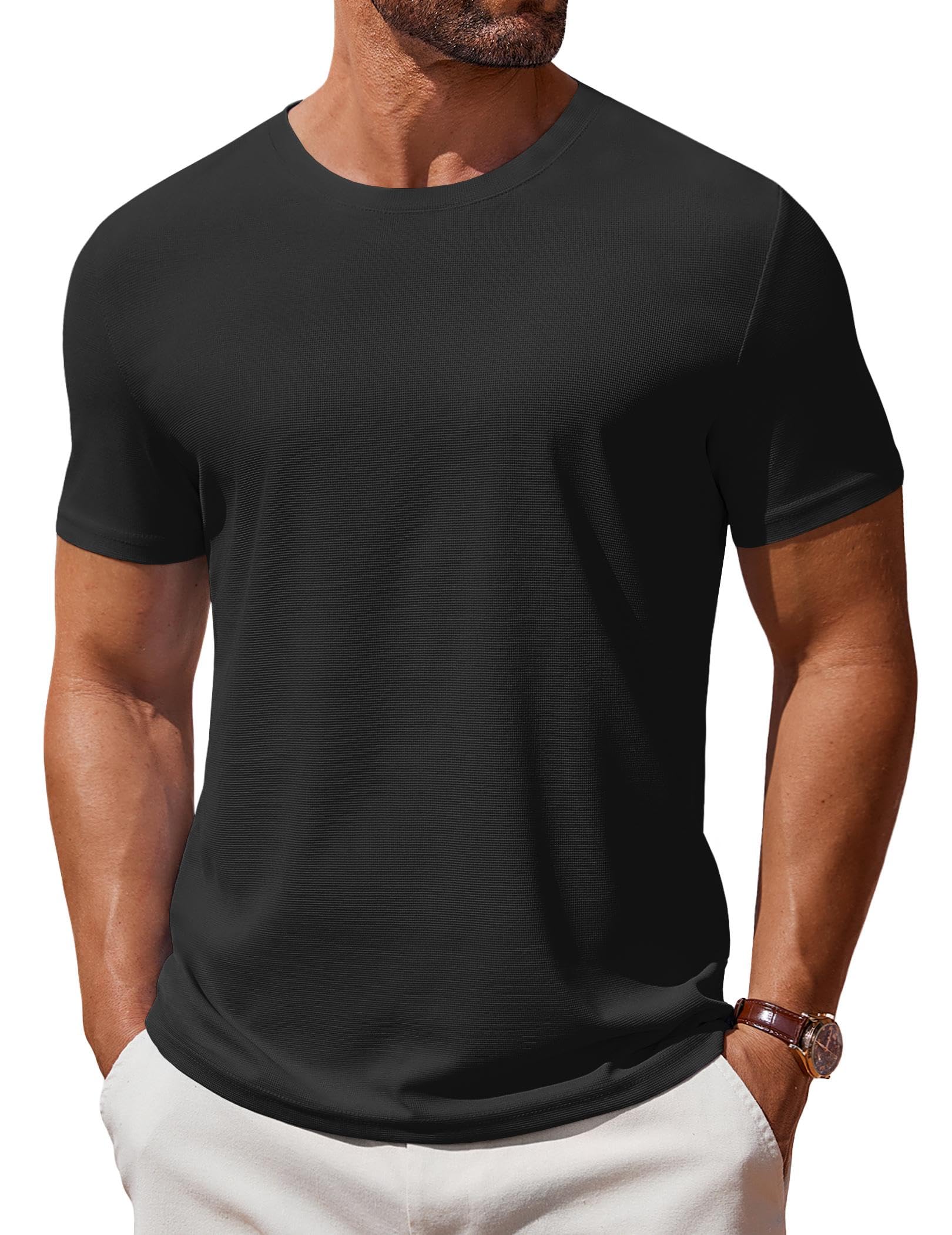 COOFANDY Mens T Shirt Short Sleeve Crew Neck T-Shirt Casual Summer Classic Basic Tee Shirts