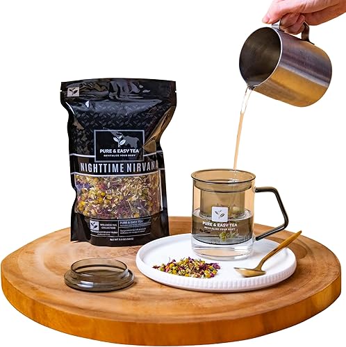 Miniatura 1 de Pure And Easy Tea, Taza de té de vidrio de borosilicato con infusor y tapa, taza de filtro de té, vidrio gris moderno, té de hojas sueltas favorito