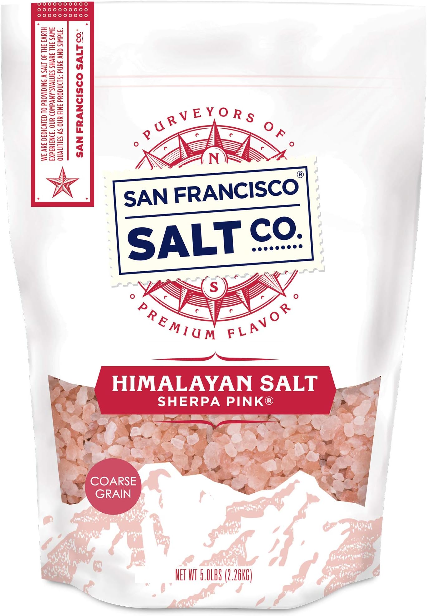 Himalayan Salt โ Coarse Grain, 5 lbs. | All-Natural, Gluten-Free, No Additives | Perfect for Everyday Cooking & Recipes, Ideal for Grinders & Salt Mills