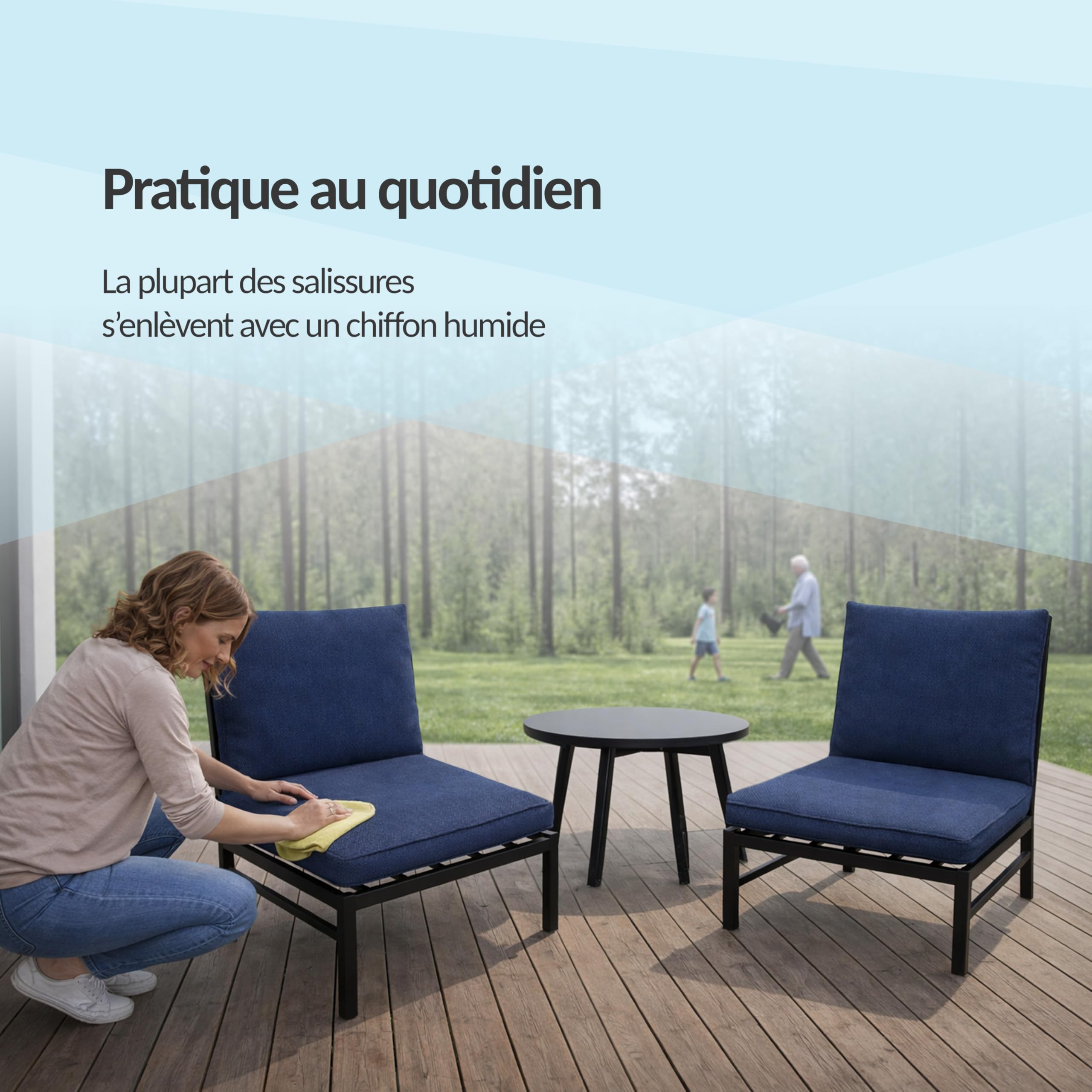 POKAR Coussins d'assise Coussin Extérieur Jardin Assise Coussin Chaise Jardin Galette de Chaise pour Extérieur, Jardin, Balcon 50x50x5 cm, Beige