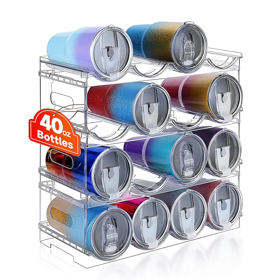 積み重ね可能なウォーターボトル収納　4パック Amazon｜Lifewit 積み重ね可能なウォーターボトル収納ラック