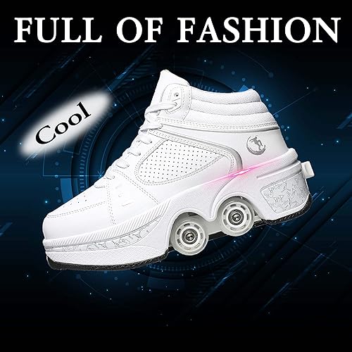 Miniatura 6 de MLyzhe Patines retráctiles de cuatro ruedas para mujer, multifuncionales, ajustables, de doble fila, para exteriores, automáticos, para caminar