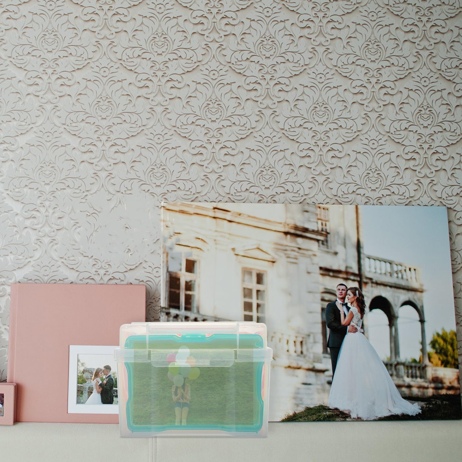 Beavorty Scatola Portafoto 4x6 in Plastica Resistente, Organizzatore di Foto e Cartoline, Custodia Portatile per Piccoli Oggetti e Accessori, per Ordine Scrivania e Archiviazione Domestica