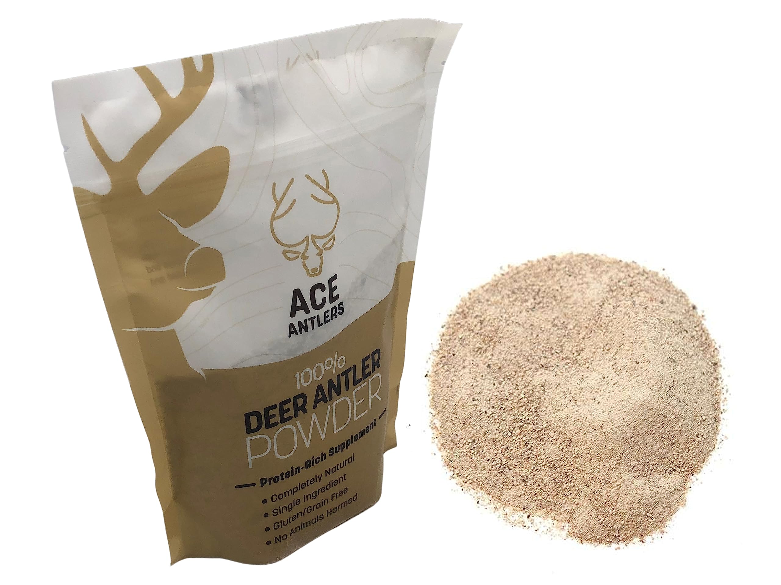 Hirschgeweih Pulver für Katzen und Hunde - Ein Nahrungsergänzungsmittel und Futter-Topper reich an Protein, Vitaminen und Mineralstoffen mit antifatiquen und entzündungshemmenden Eigenschaften - 250mg