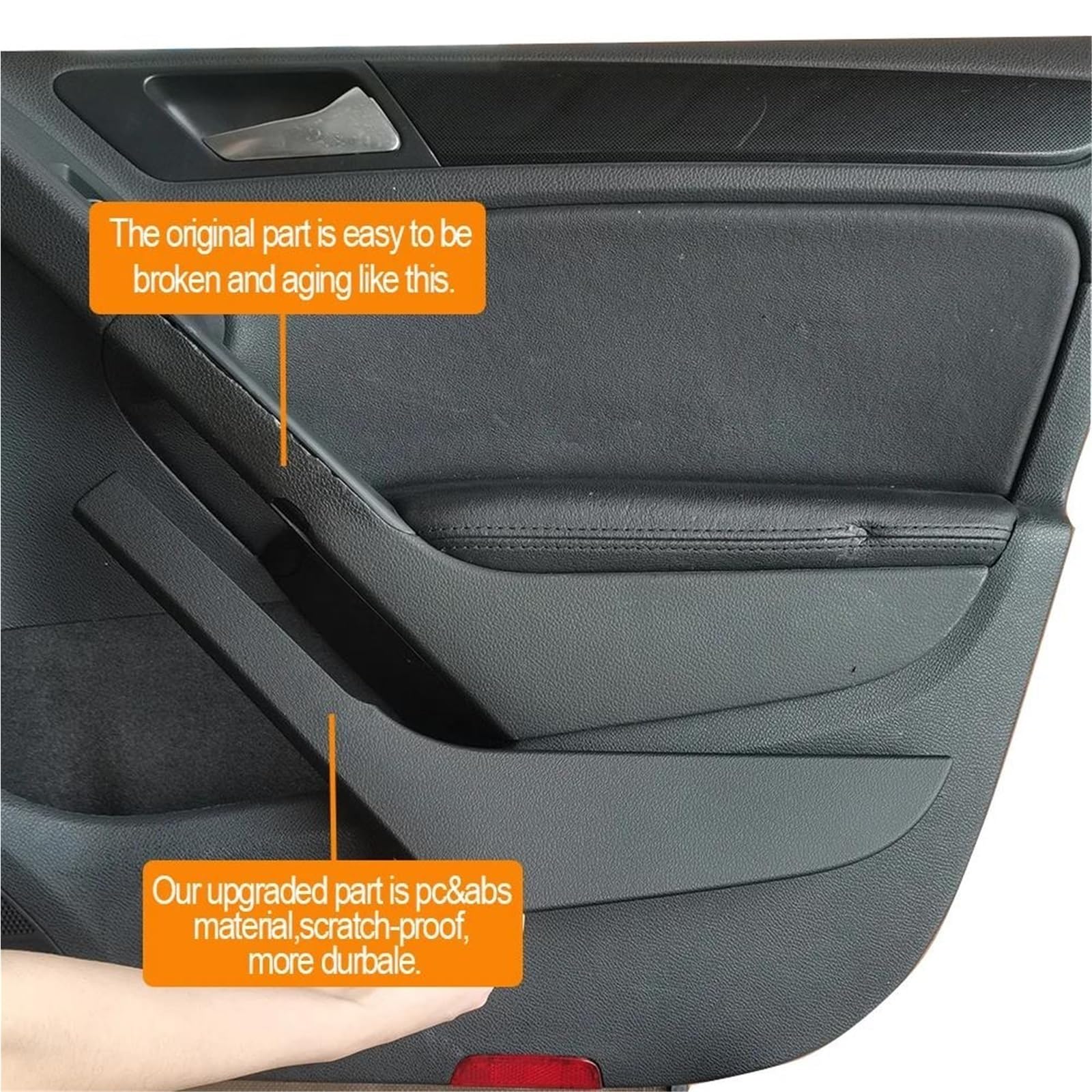 Lot De 4 Bandes Protection Pour Accoudoir Porte Intérieure Voiture, Aspect Carbone, Pour VW Pour Golf 6 MK6 2009-2013(Noir)
