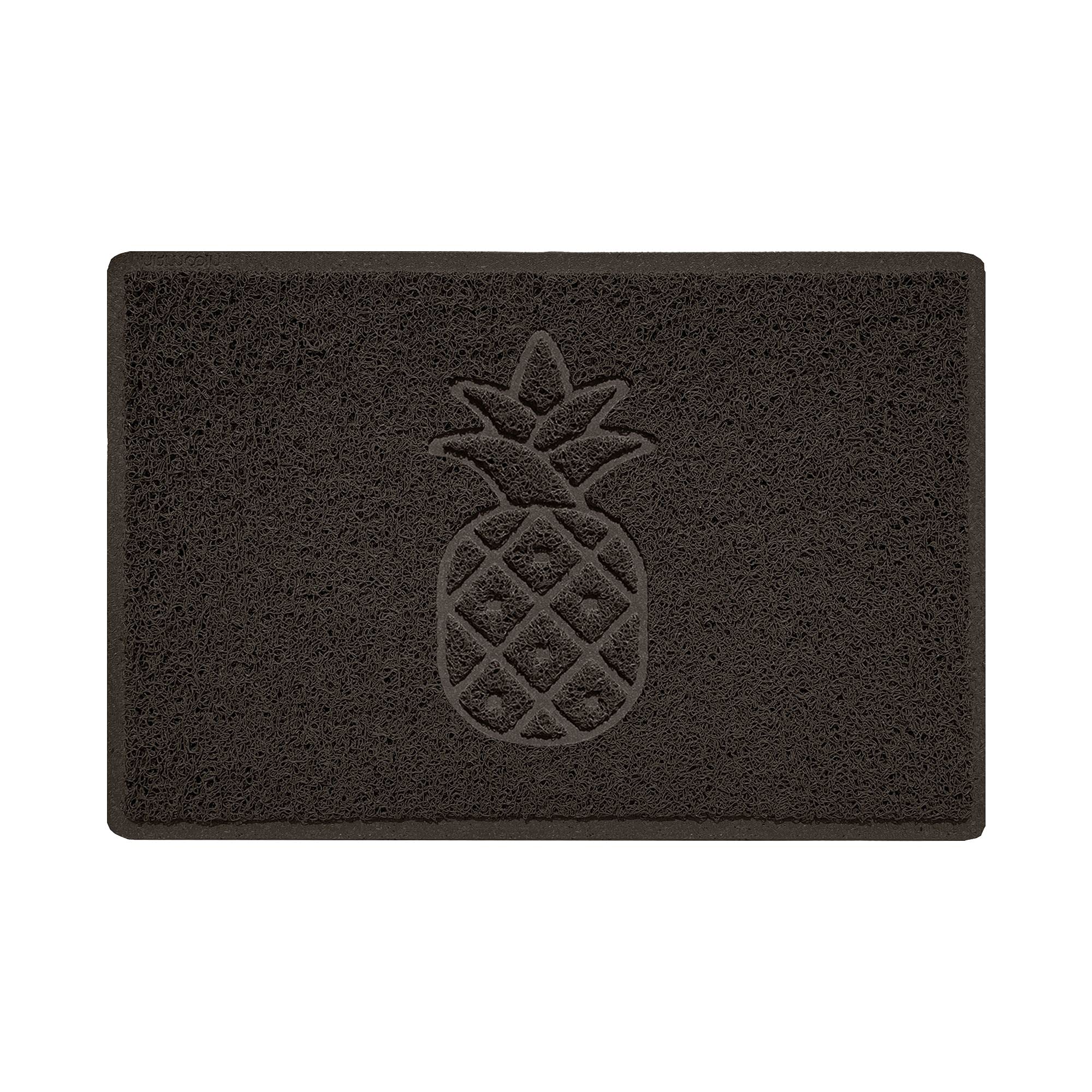 Nicoman Pineapple Embossed Shape Door Mat Dirt-Trapper Jet-Washable Doormat-(Use Outdoor ONLY)- (60x40cm/23.6x15.7inches, Small) Brown