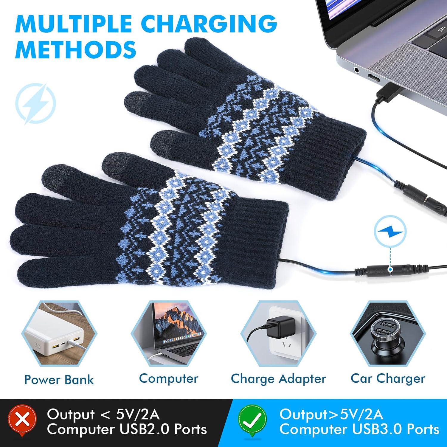 Gants Chauffants Tactile Rechargeables électriques, Imperméables, Pour Femmes/hiver - Téléphonie