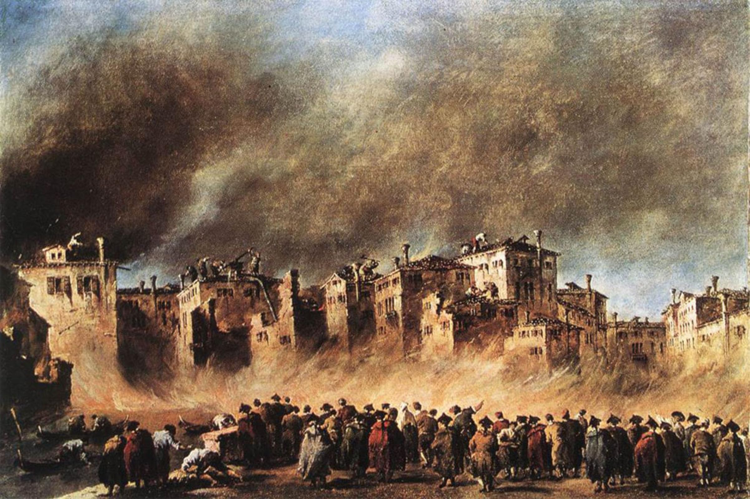 POSTERIIk Famous Print Pop Art Wall Art Graffiti Fire in the Oil Depot At San Marcuola by Francesco Guardi Art Prints for Home Decor 60x90cm