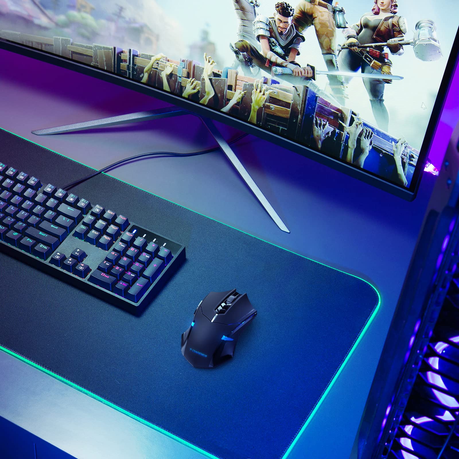 Wireless Gaming Mouse USB Cordless PC Computer Mice with LED Blue