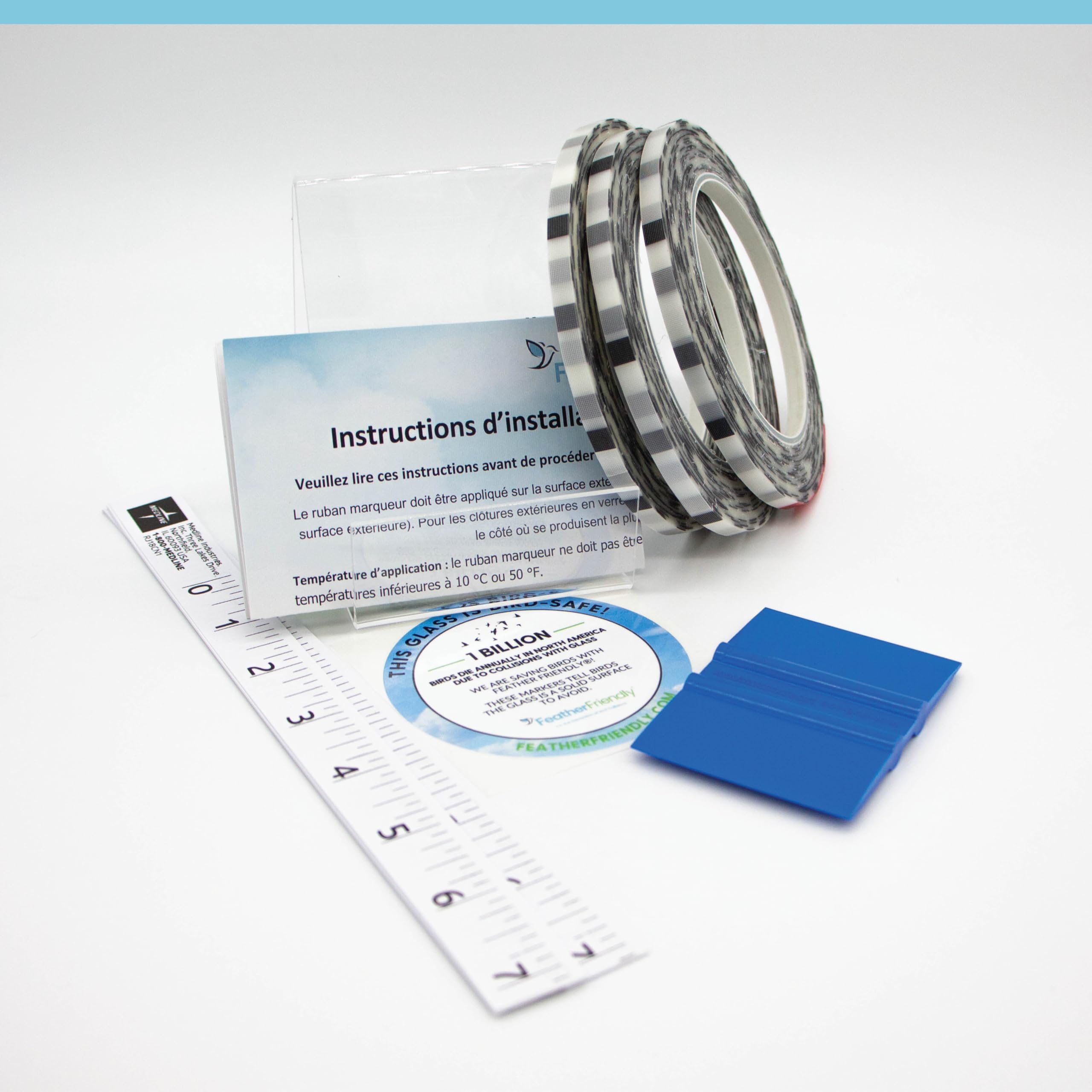 Feather Friendly® Bird Collision Deterrent Markers (Small-scale DIY, 3 Black Rolls) : Patio, Lawn & Garden