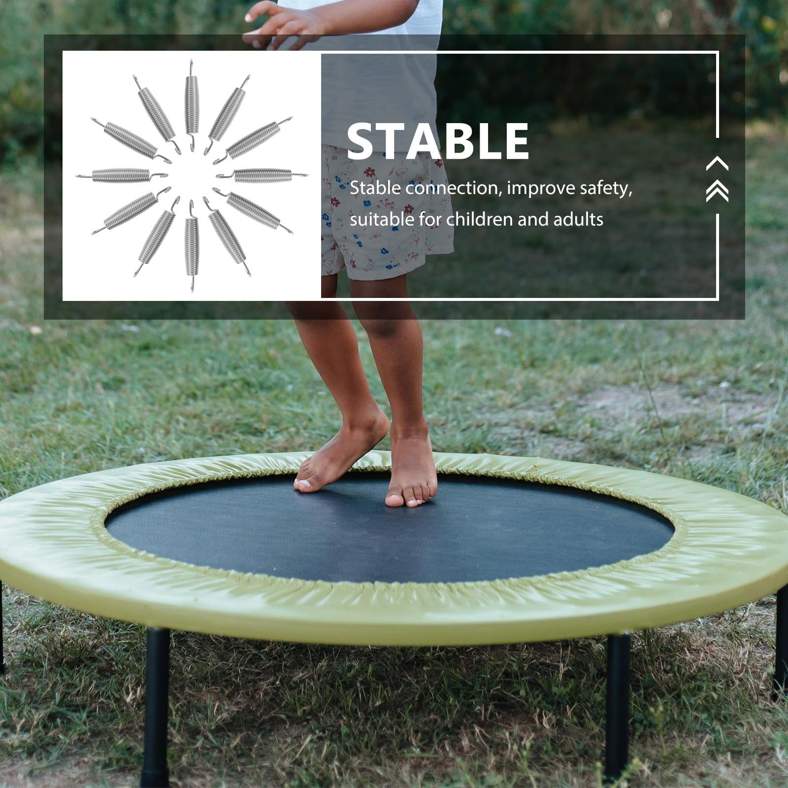 GLEAVI 12 Stück Ersatzfedern für Trampoline aus Stahl: Federn mit Doppelhakenstruktur für einfache Installation – kompatibel mit verschiedenen Trampolinen