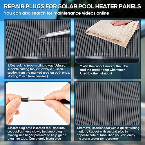 Vista 7 de Riakrum Kit de reparación de 60 paneles solares para piscina, kit de reparación de calentadores solares de piscina, para paneles solares de piscina